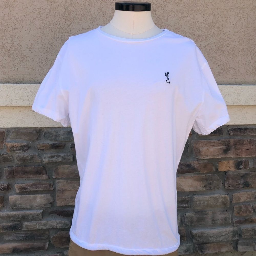 Religion Tee With Drawstring Hem Split Tail White